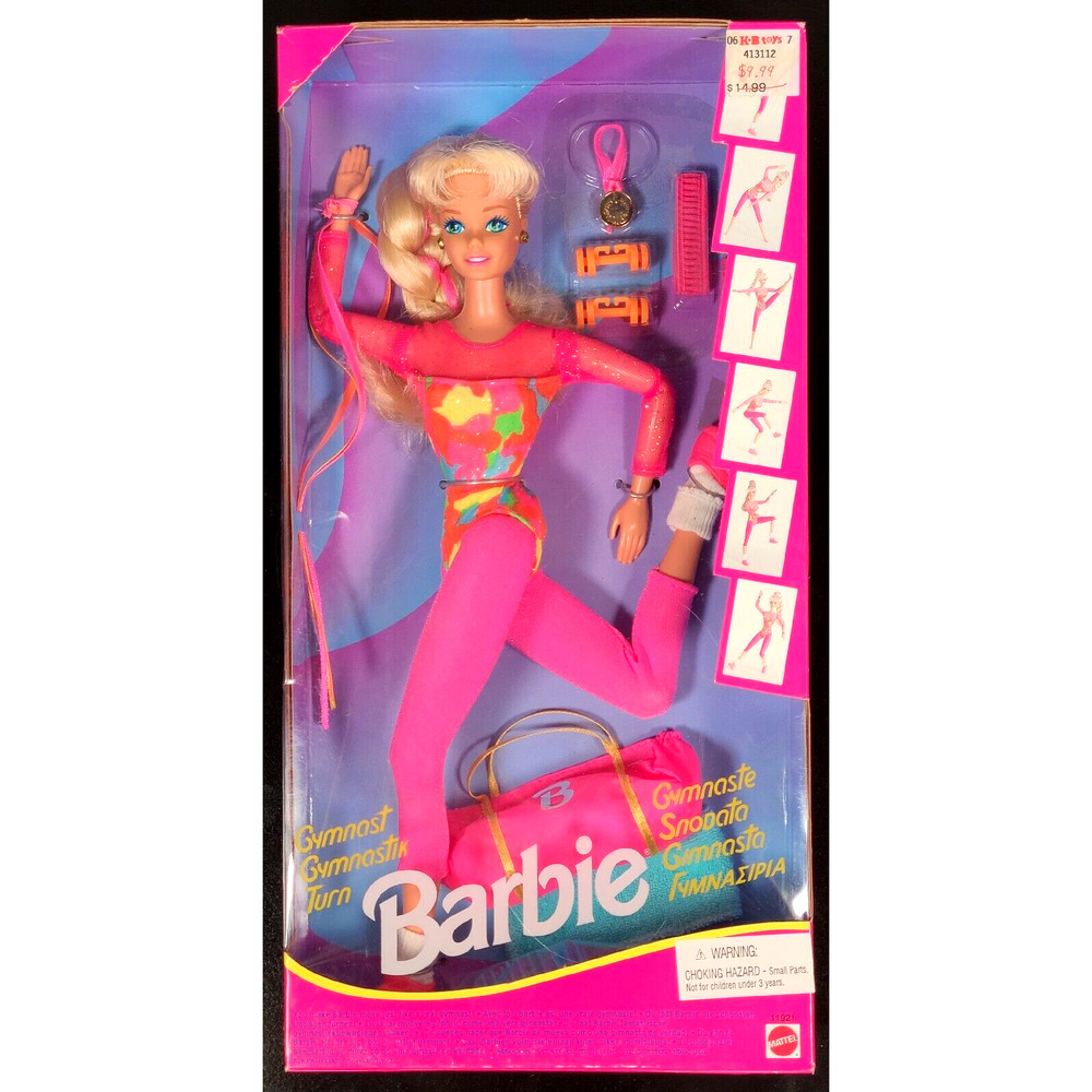 Rare Vintage 1993 Mattel Gymnast Barbie Doll 11921 Poseable New In Box